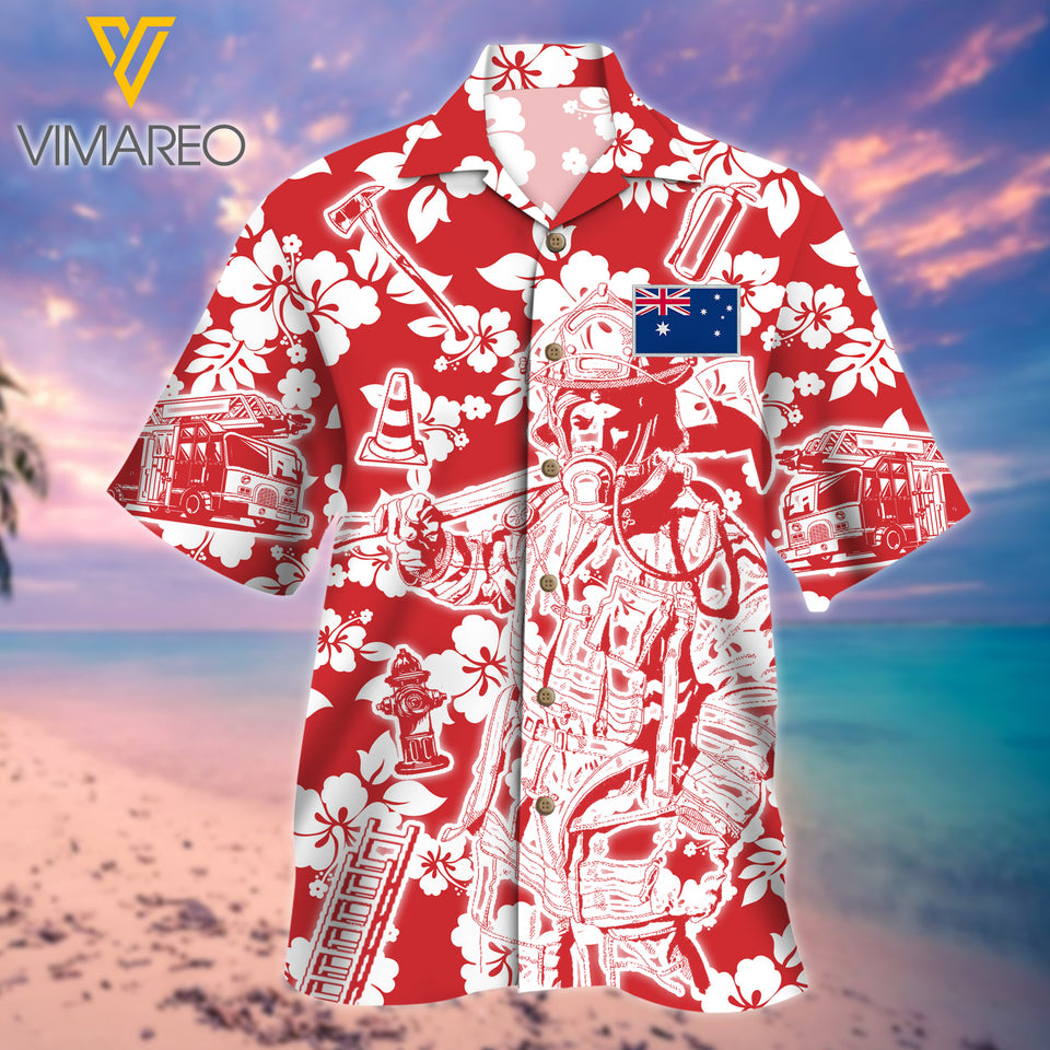 Australian Firefighter 3D Printed Mens Shirt JUL-LN13