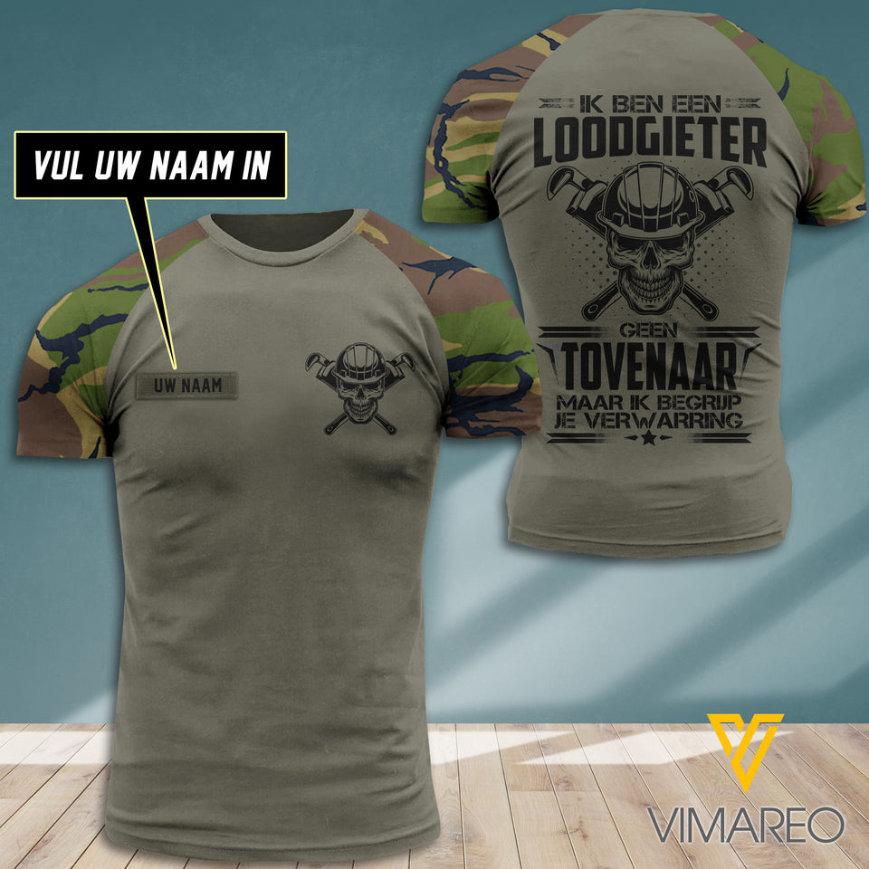 Gepersonaliseerd Ik ben een Loodgieter Geen Tovenaar Camo T-SHIRT 3D Printed JUL-DT13
