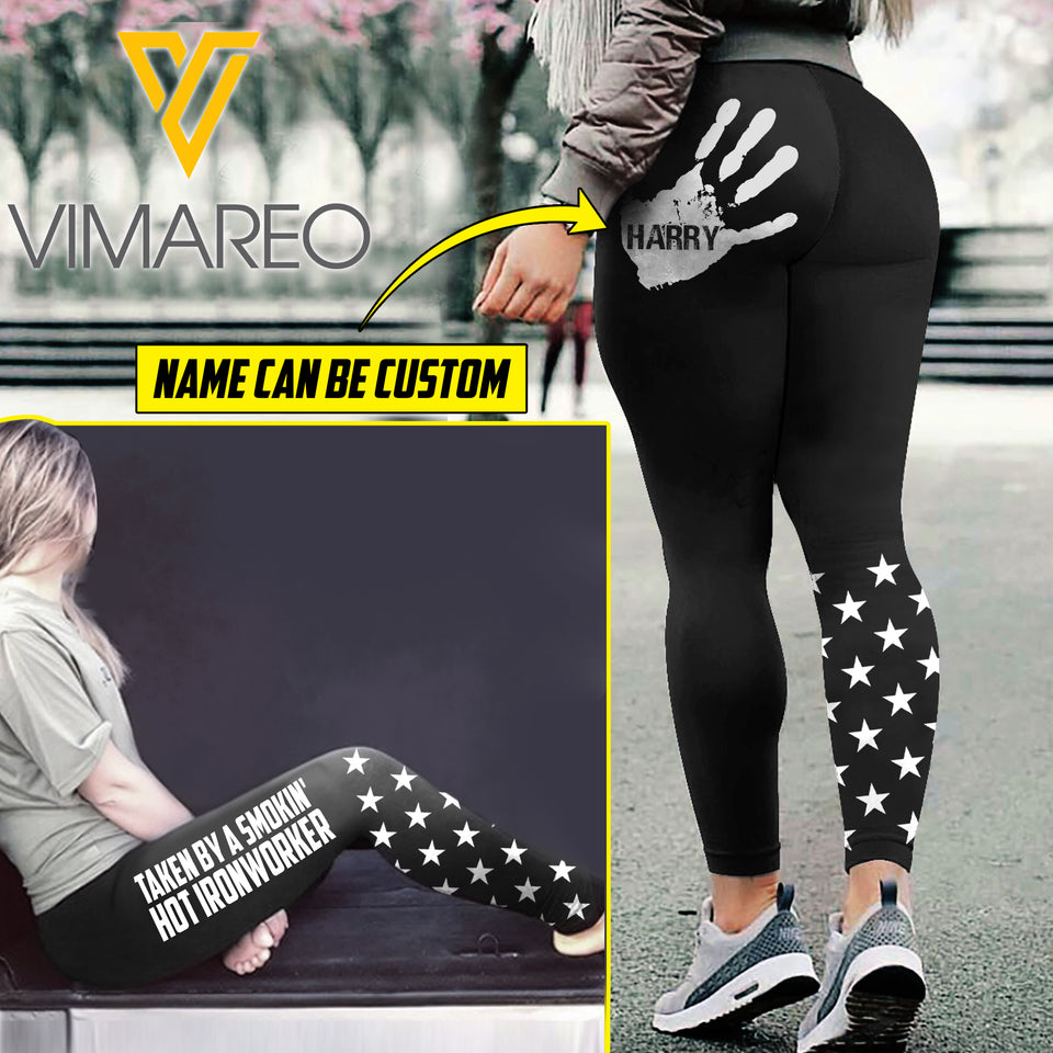 Personalized Taken By A Smokin' Hot Ironworker Legging SEP-DT16