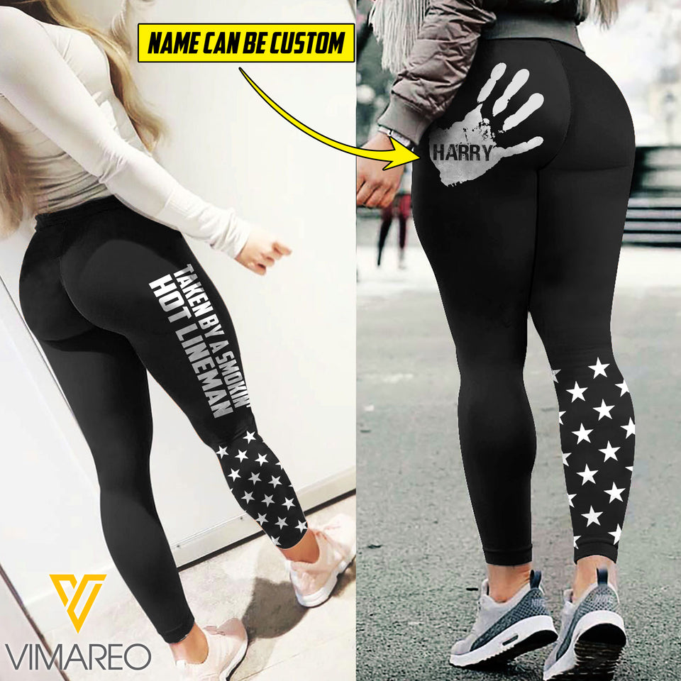 Personalized Taken By A Smokin' Hot Lineman Legging SEP-DT17