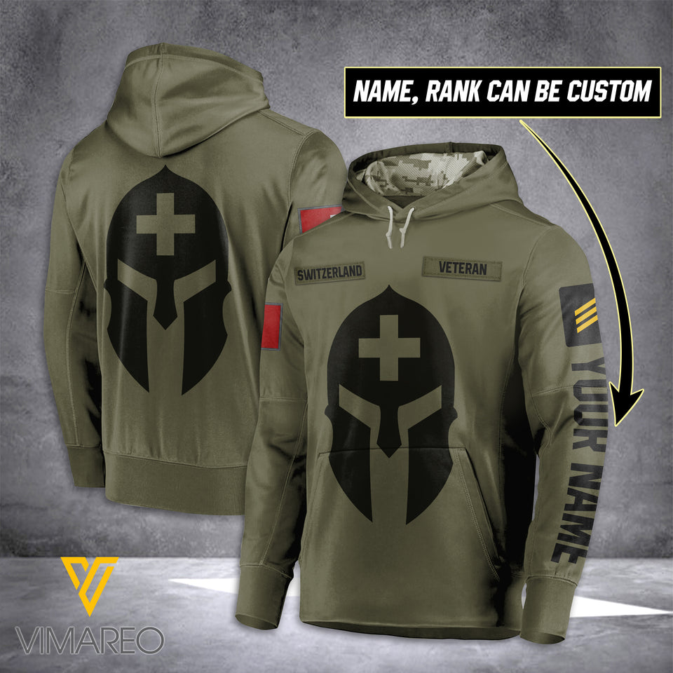 Personalized Swiss Army Hoodie 3D Printed MAY-DT14