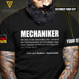 Personalized German Mechaniker TSHIRT 3D PRINTED AUG-DT27