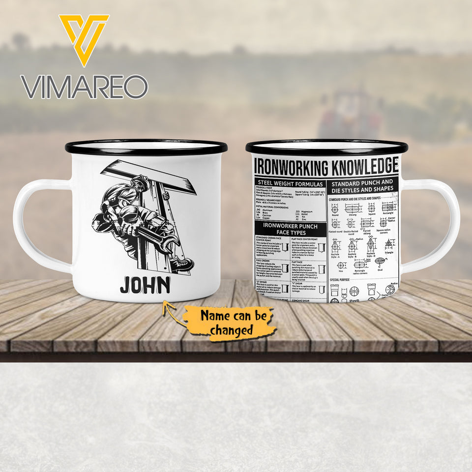 PERSONALIZED IRONWORKER STEEL MUG 12OZ 3D PRINTED OCT-QH29