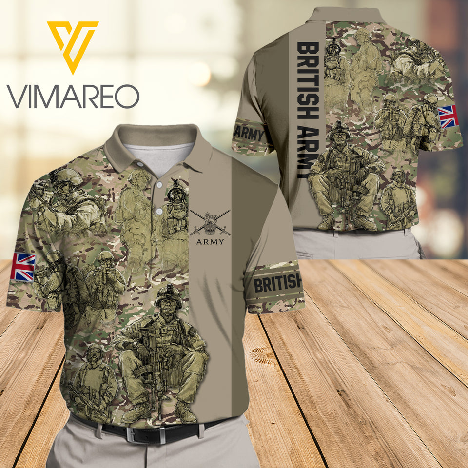 British Army POLO SHIRT 3D PRINTED JUL-DT16
