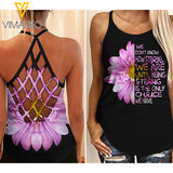 We Are Until Being Strong - Breast Cancer Awareness Criss-Cross Open Back Camisole Tank Top SEP-LN30