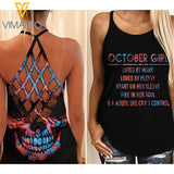 October Girl Criss-Cross Open Back Camisole Tank Top JUE-LN30