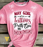 May Girl With Tattoos Bleached Tshirt Printed SEP-QH17