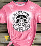 October Woman Bleached Tshirt Printed SEP-MQ17