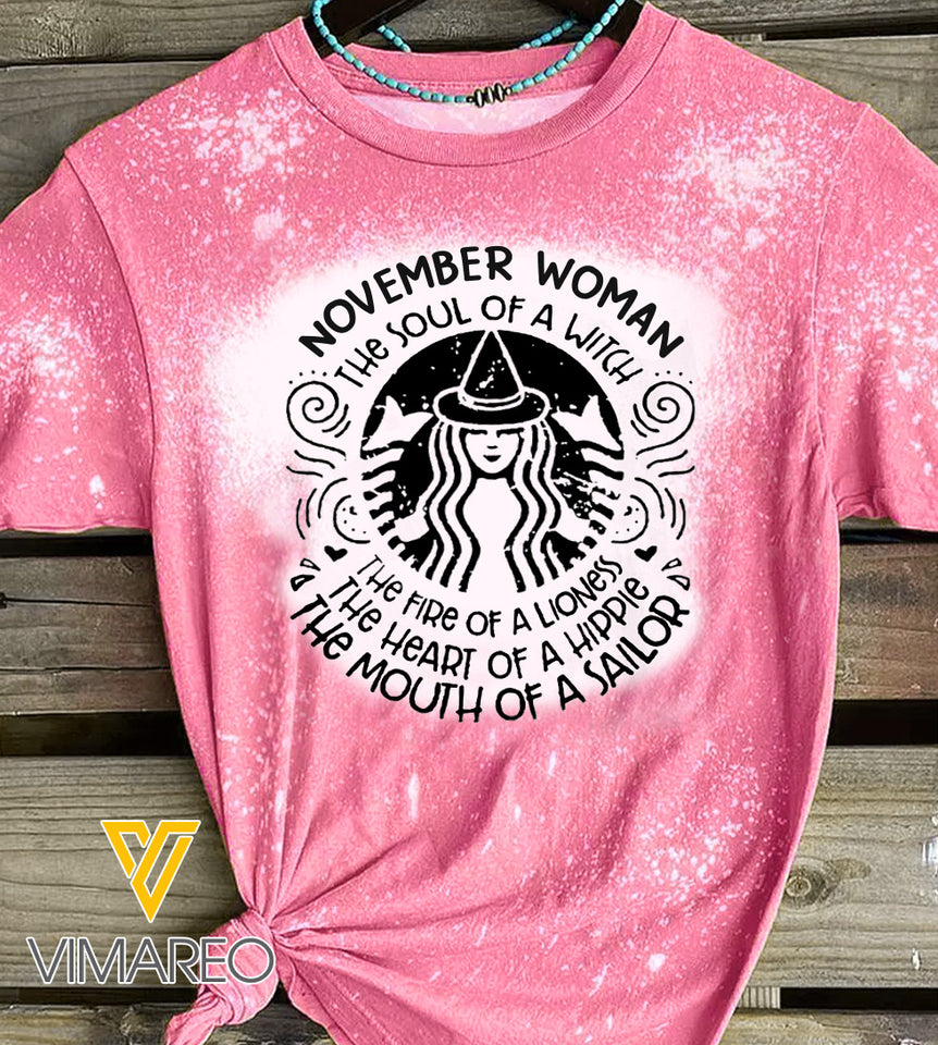 November Woman Bleached Tshirt Printed SEP-MQ17