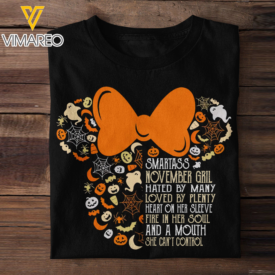 Smartass November Girl Tshirt Printed SEP-MQ27