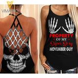 Property Of My Super Sexy November Guy Criss-Cross Open Back Camisole Tank Top SEP-QH07