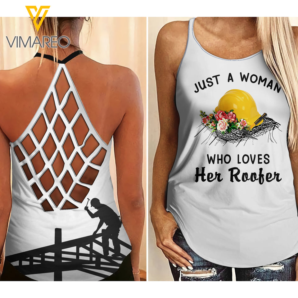 VMMH ROOFER Criss-Cross Open Back Camisole Tank Top MAR-DT11