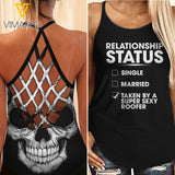 Taken By A Super Sexy Roofer Criss-Cross Open Back Camisole Tank Top SEP-DT01
