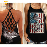 Duck Criss-Cross Open Back Camisole Tank Top MAR-QH17