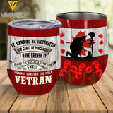 Personalized Canadian Veterans Wine Tumbler Printed NOV-LN02