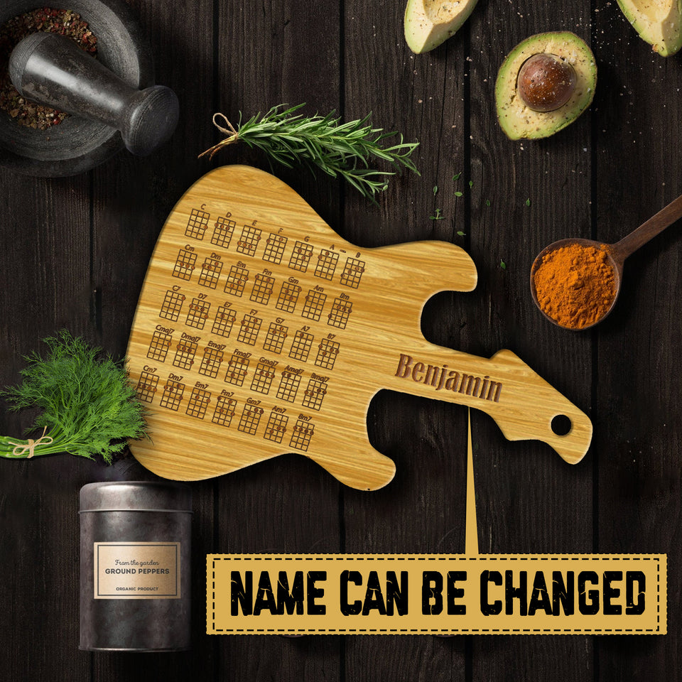 Personalized Guitar Cutting Board 22FEB-HC21