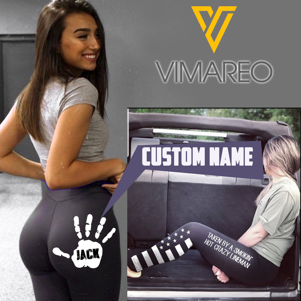 Personalized Taken By A Smokin' Hot Crazy Lineman Legging SEP-LN16