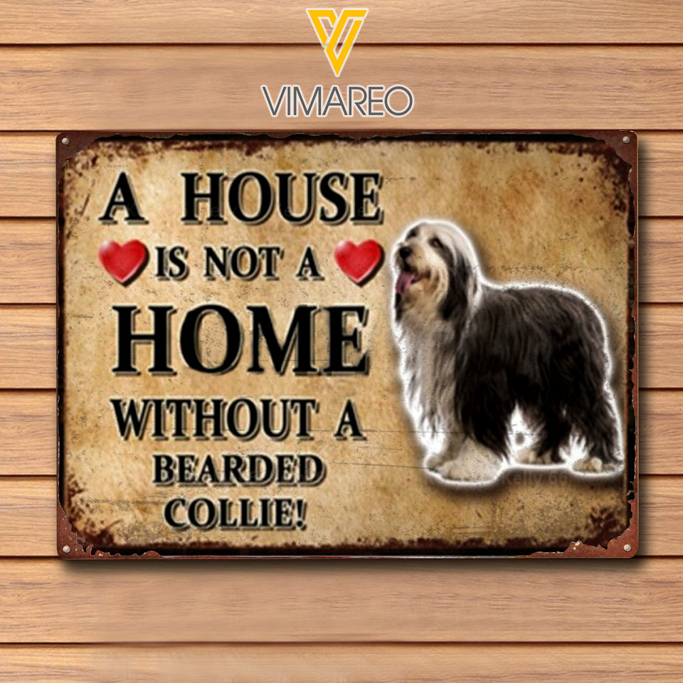 Bearded Collie Dog Metal Sign MAY-LN12