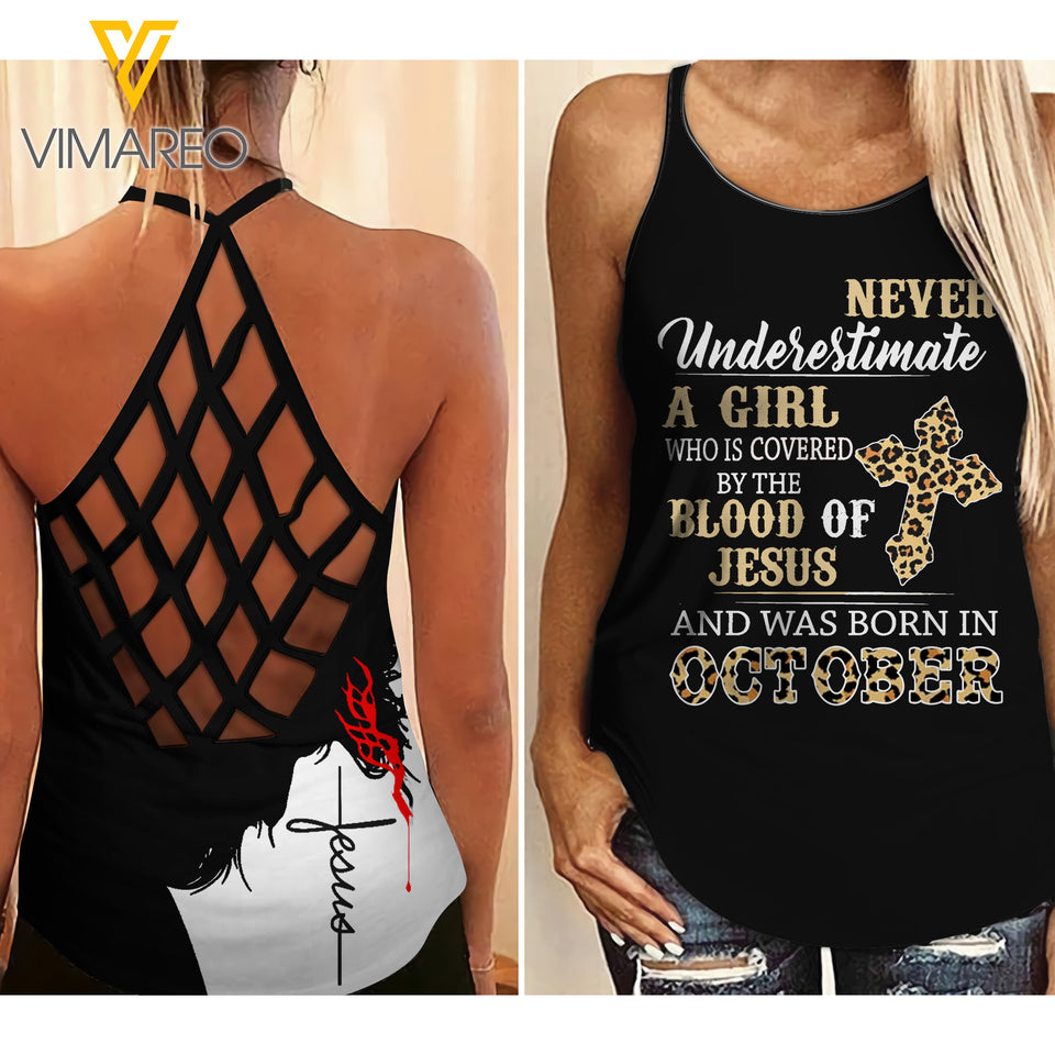 October Girl Criss-Cross Open Back Camisole Tank Top JUL-HQ30