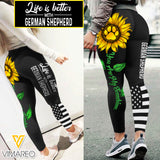 LIFE IS BETTER WITH GERMAN SHEPHERD SUNFLOWER LEGGING TNMA3009