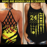 KHMD CUSTOM SOFTBALL FLAG Criss-Cross Tank Top 1604
