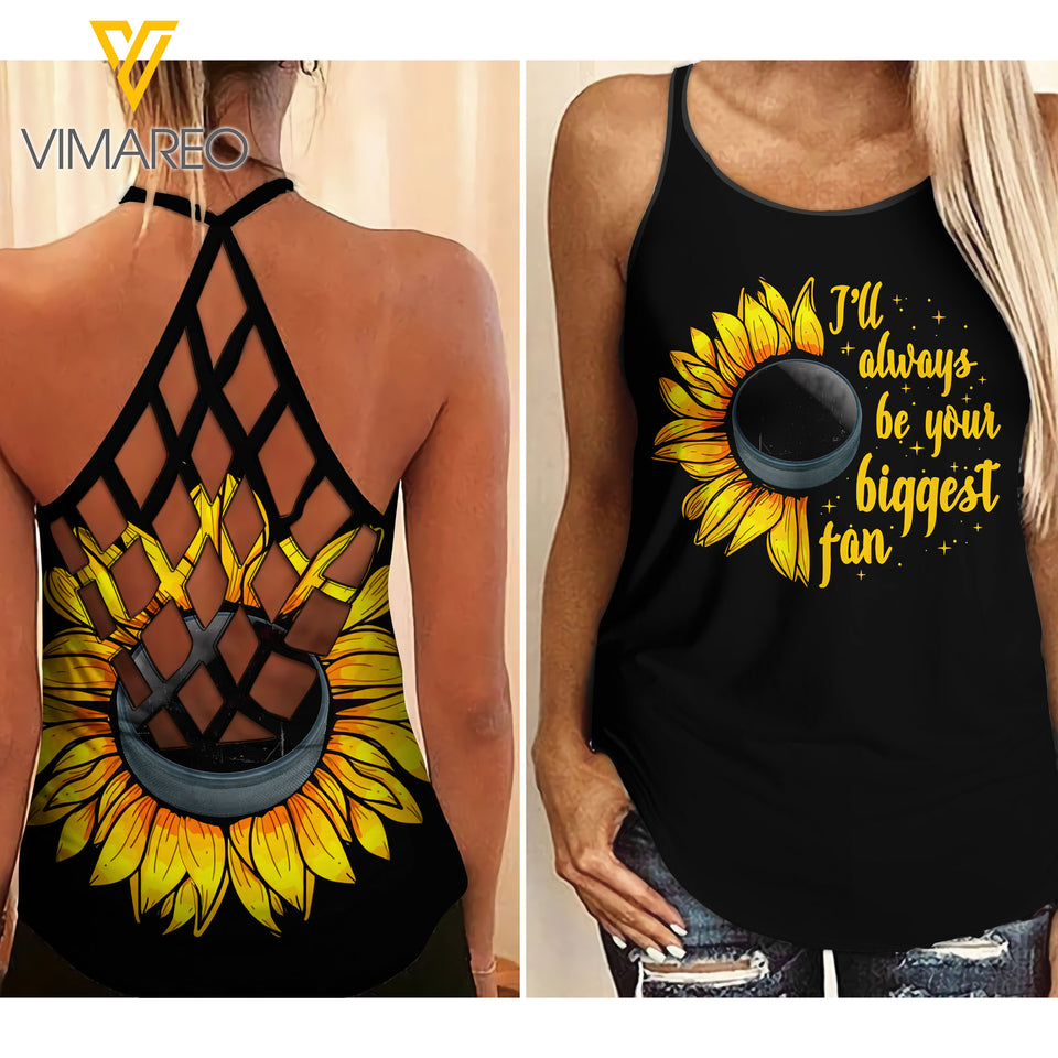 KHMD I'LL ALWAYS BE YOUR BIGGEST FAN HOCKEY Criss-Cross Tank Top