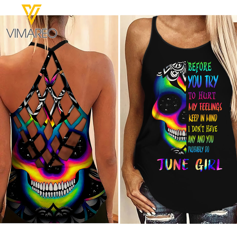 KHMD JUNE Girl Criss-Cross Tank Top 1803