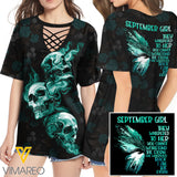 KHMD SEPTEMBER THE STORM 3D Printed Lace up T-Shirt 2206