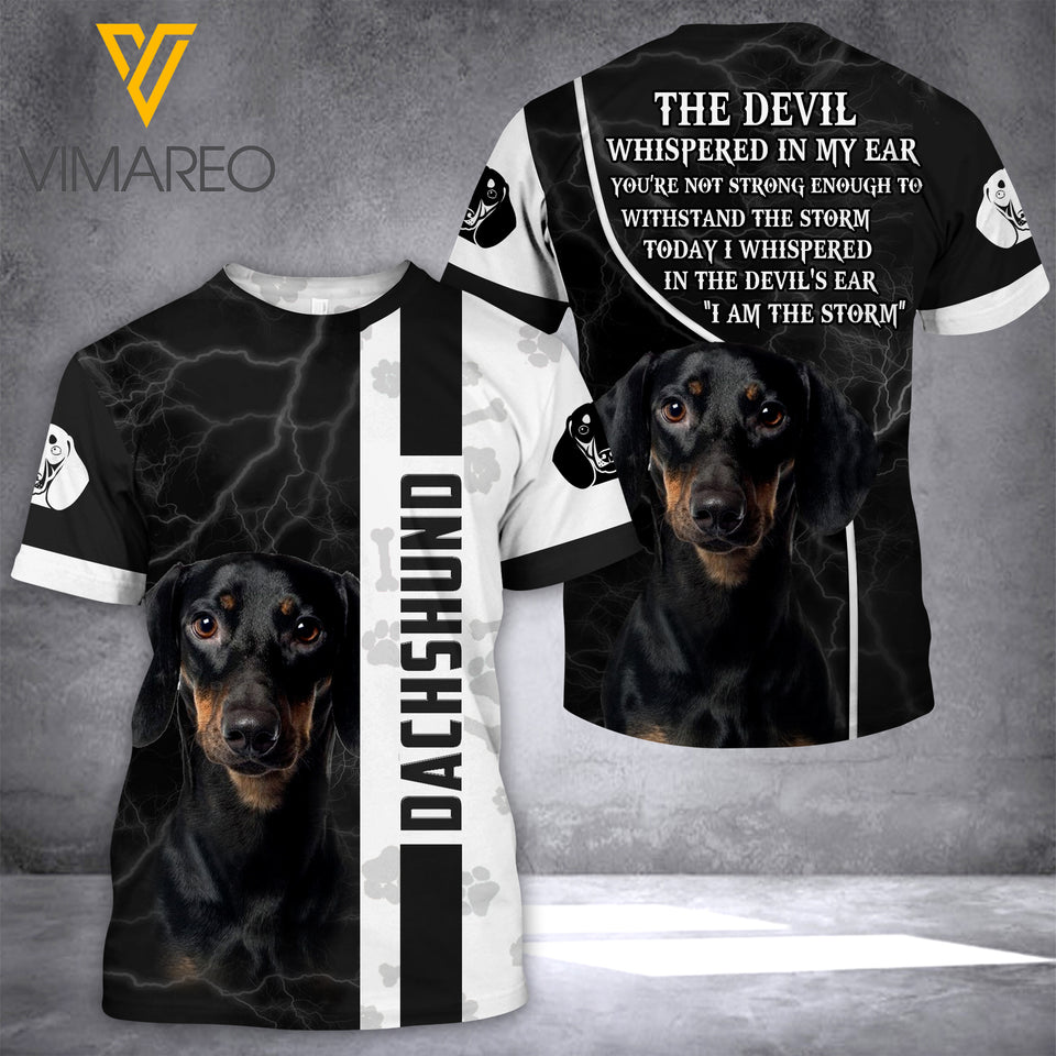LKH DACHSHUND THE DEVIL T-SHIRT 3D PRINTED