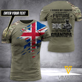 Customized British Veteran 3D Printed TShirt YYQQ