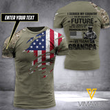 Customized US Veteran 3D Printed TShirt YYQQ