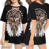 KHMD NATIVE 3D Printed Lace up T-Shirt 2206