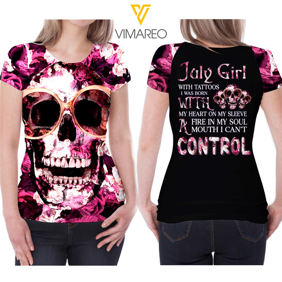 KHMD JULY GIRL CONTROL T SHIRT 3D PRINTED