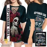 KHMD SEPTEMBER GIRL 3D Printed Lace up T-Shirt 2306