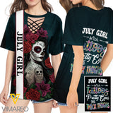 KHMD JULY GIRL 3D Printed Lace up T-Shirt 2306