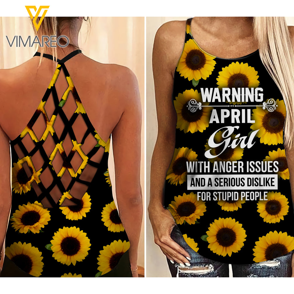 KHMD WARNING APRIL GIRL Criss-Cross Tank Top 1706