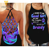 KHMD GOOD GIRL BRANDY Criss-Cross CHAOTIC Tank Top Legging