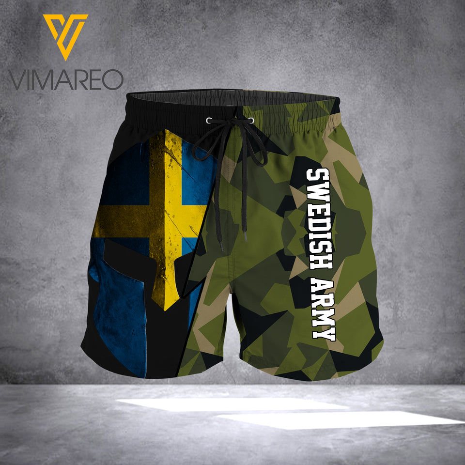 SWEDISH ARMY T-SHIRT/SHORT 3D PRINTED