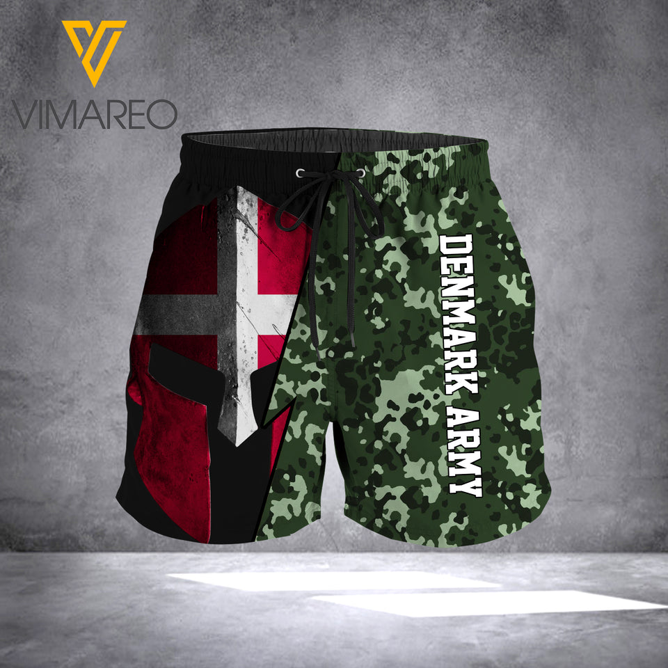 DENMARK ARMY T-SHIRT/SHORT 3D PRINTED