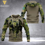 sweden CAMO T SHIRT/HOODIE 3D PRINTED TMT NEW