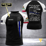 California BLUE LINE CUSTOMIZE T SHIRT 3D PRINTED TMT flag