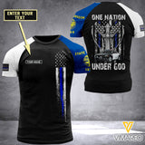Oregon BLUE LINE CUSTOMIZE T SHIRT 3D PRINTED TMT