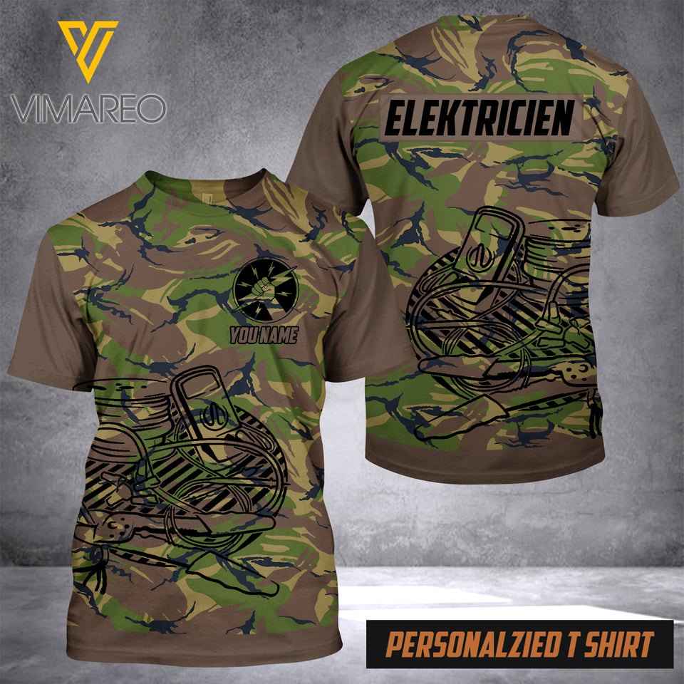 ELECTRICIAN netherlands CAMO CUSTOMIZE T SHIRT 3D PRINTED TMQ