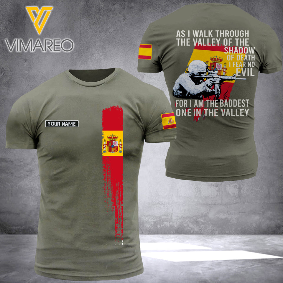SPAIN SOLDIER CUSTOMIZE T SHIRT 3D PRINTED TMT 13