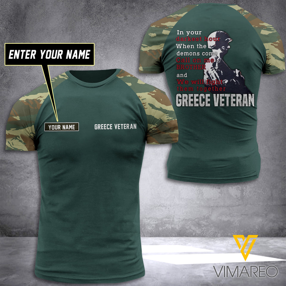 greece VETERAN CUSTOMIZE T SHIRT 3D PRINTED T611