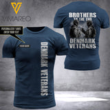 denmark veteran CUSTOMIZE T SHIRT 3D PRINTED army