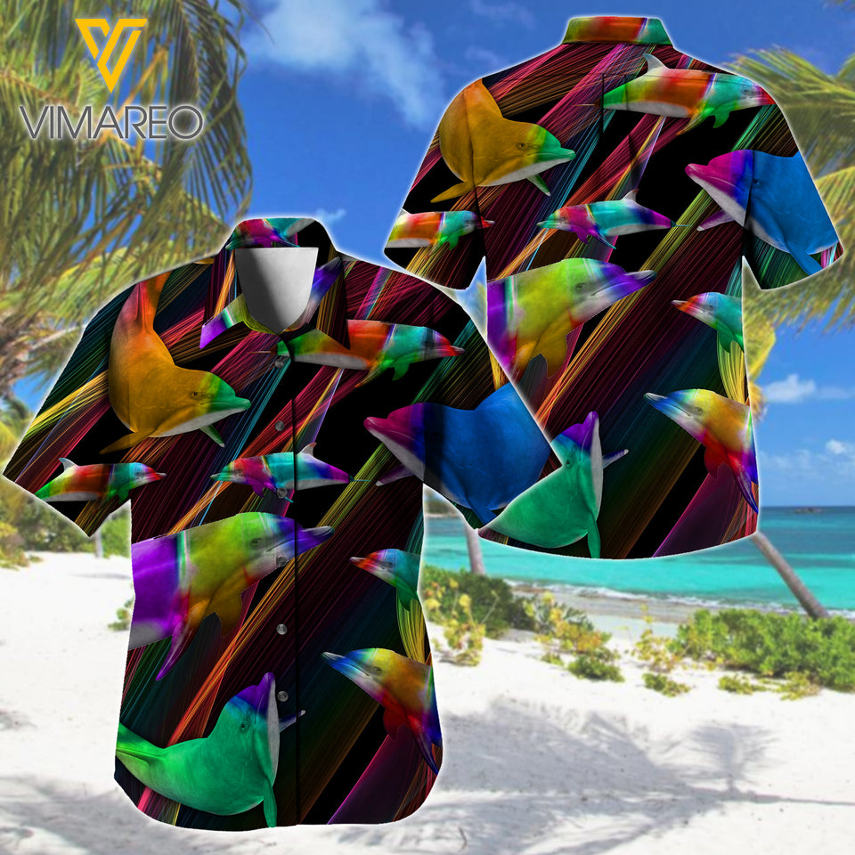 Pattern Dolphin 3d Printed Hawaii Shirt 1307MQ