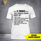 Customized 5 Things you should know 3D PRINTED SHIRT 0607N