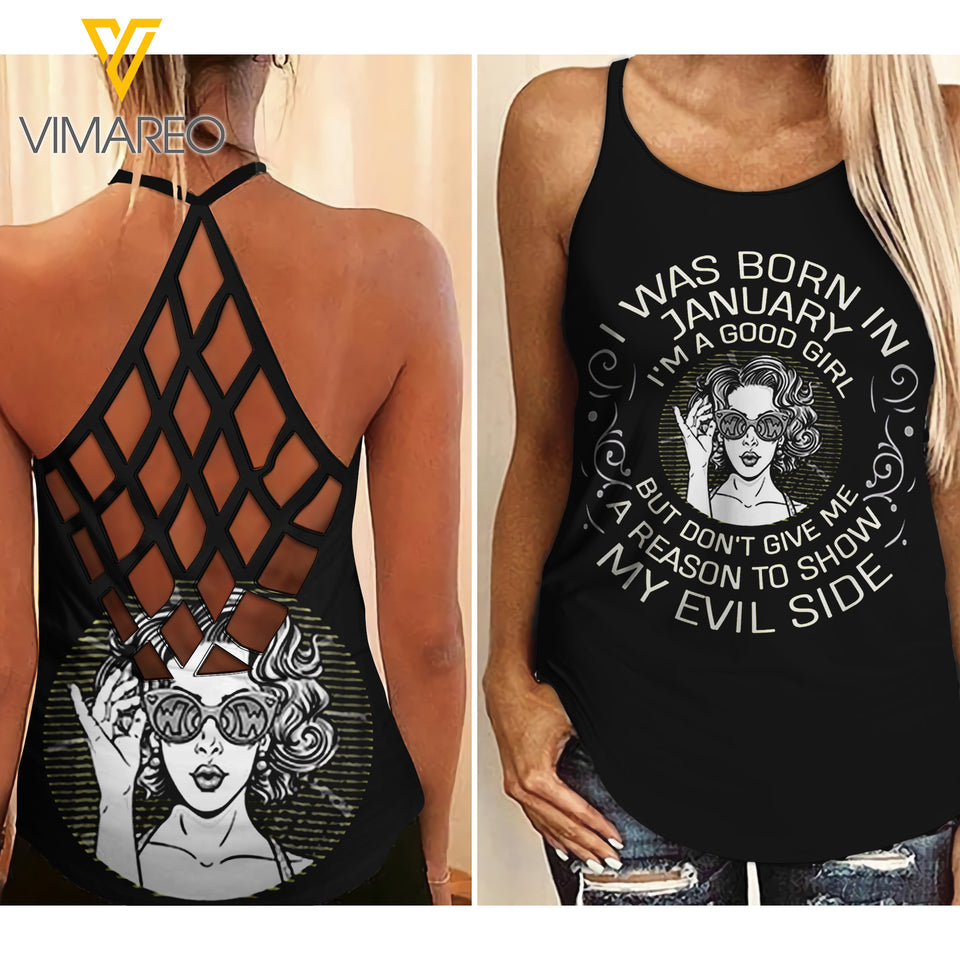 JANUARY GIRL LADIES COMICS TWISTED BACK TANK