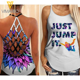 JUST JUMP CRISS-CROSS OPEN BACK CAMISOLE TANK TOP